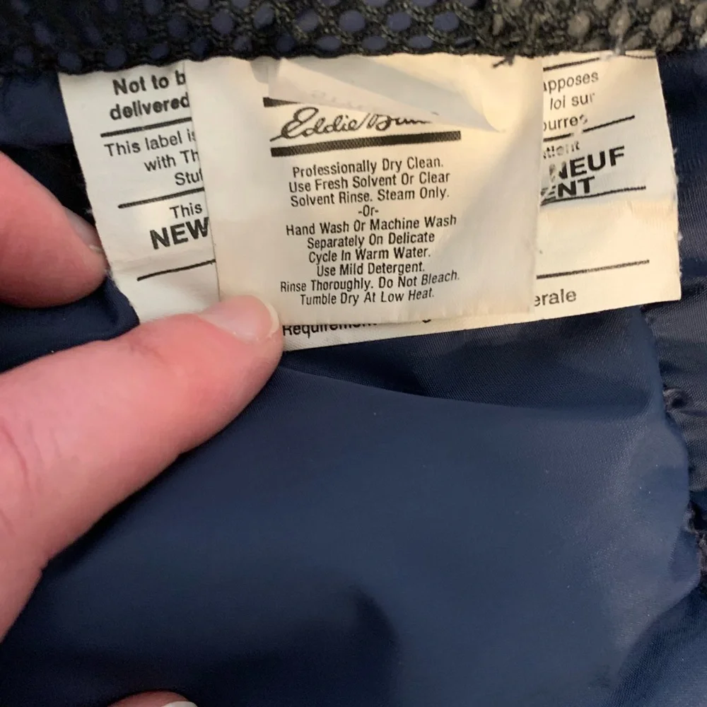 VTG Eddie Bauer Mens XL Green Goose Down Heavyweight Puffer Parka Removable Hood